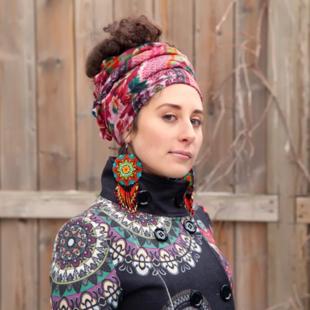 Native American Medallion Earrings - Picture 3 of 4